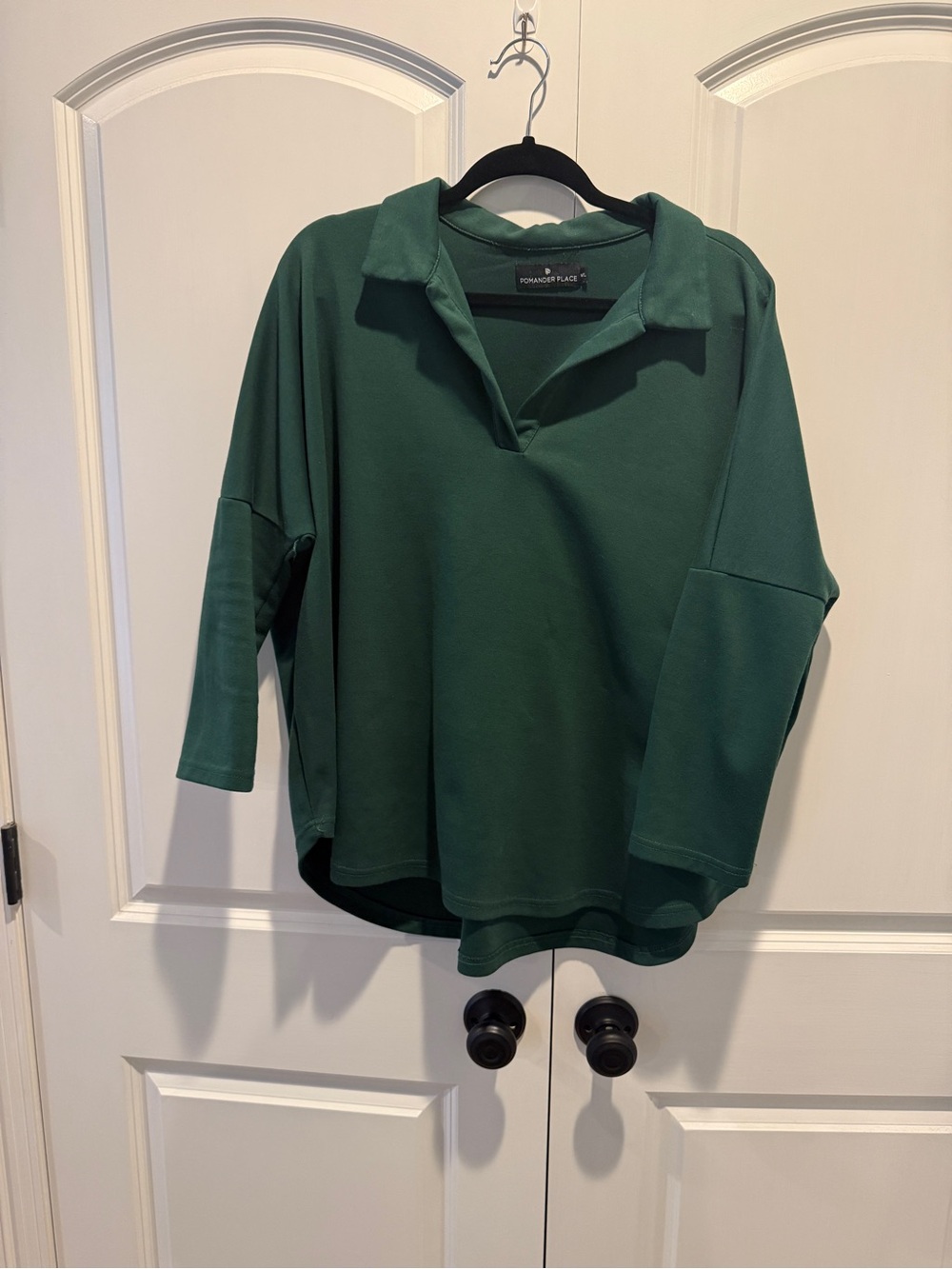 Tuckernuck Pomander Place Forest Green Collared Pullover Sweater